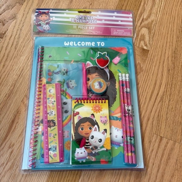 11Pc Gabby’s Dollhouse Back to School Set Stationary Notebook Pencil Eraser NEW - Picture 2 of 5